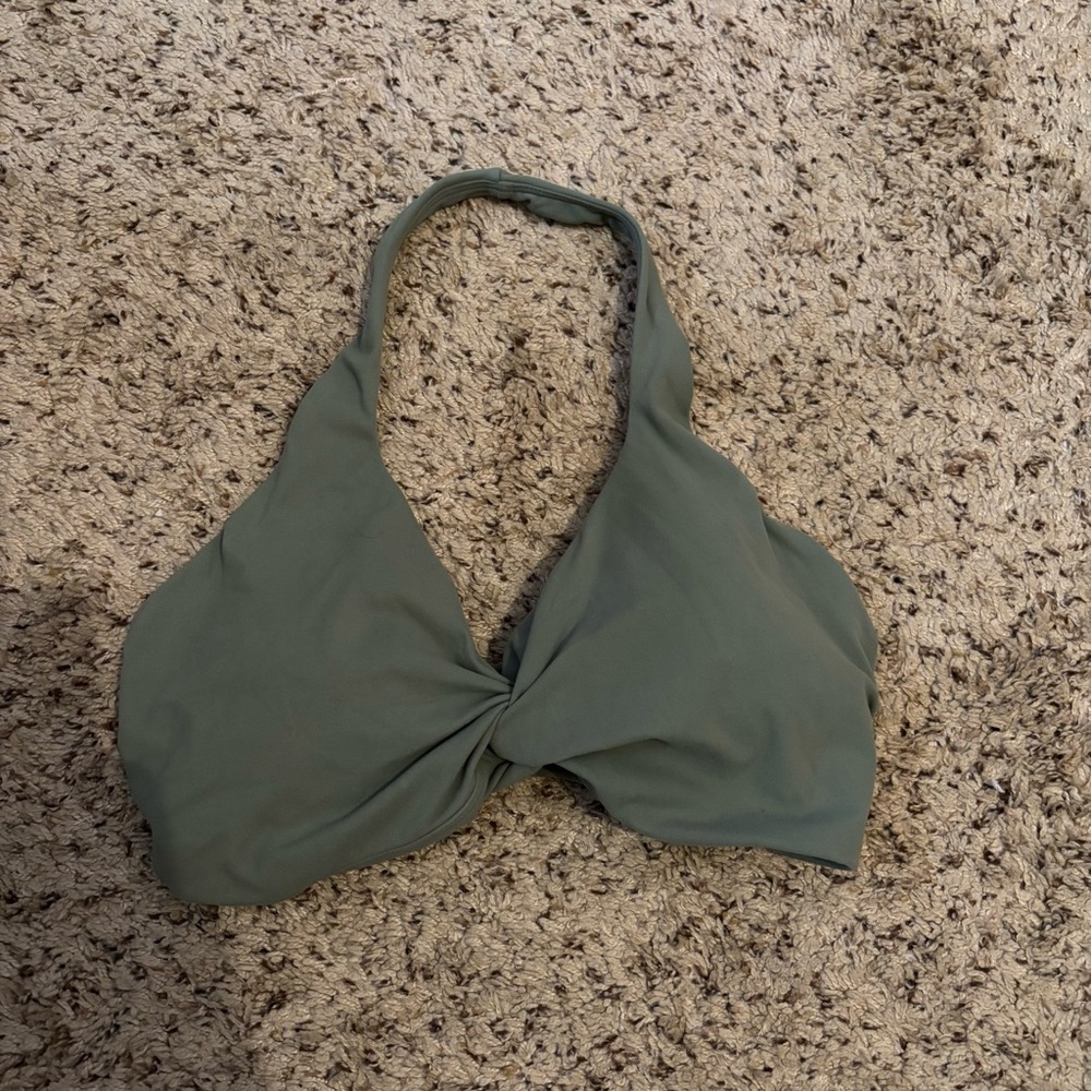 BuffBunny Olive Green Twist Front Sports Bra